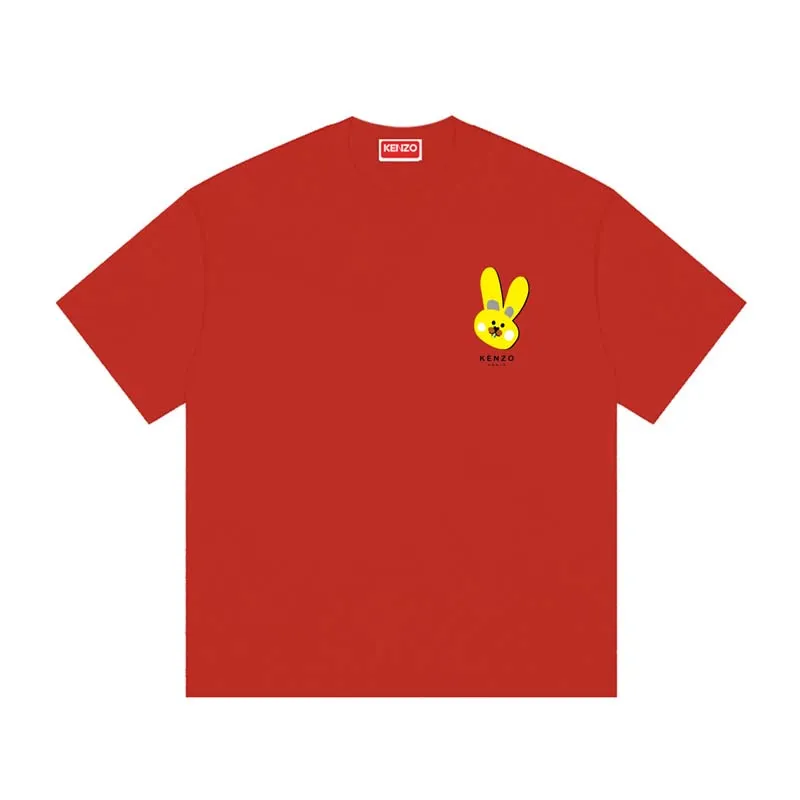 KENZO Kenzo New Arrival Cartoon Rabbit Print T-shirt Fashionable Men and Women Couple Round Neck Short Sleeve Color: Black Red White Size: M L XL XXL Three Standards Style Number: K 68